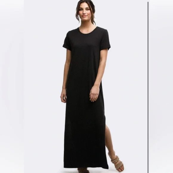 Able Dresses & Skirts - Able Womens Black Susano Short Sleeve Maxi T-Shirt Dress Size Large NWT